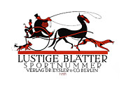 Julius Klinger posters - Lustige Blaetter Sportnummer, German satirical magazine cover advertisement Drawing by Julius Klinger