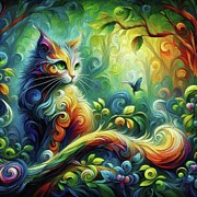 Kaleidoscope Cat FCJ1160 Digital Art by Don Northup