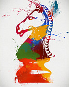 Knight Colorful Chess Piece Painting Painting by Dan Sproul
