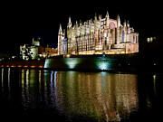 La Seu Cathedral and Palau de l'Almudaina Night View, Palma Photograph by Travel Essayist