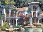Lagoon House Digital Art by Eris And AI