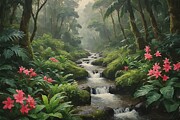 Forest Oil Painting in Canvas Digital Art by Nature Oil Painting