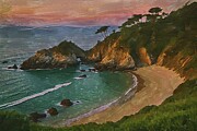 Landscape painting of a peaceful coastal paradise Digital Art by Nature Oil Painting