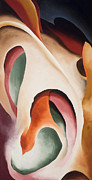 Leaf motif No 2 - Colorful modernist abstract nature painting by Georgia O'Keeffe Painting by Georgia O'Keeffe