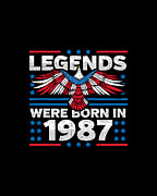 Legends Were Born in 1987 Patriotic Birthday Digital Art by Flippin Sweet Gear