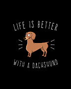 Life Is Better With A Dachshund Digital Art by Flippin Sweet Gear