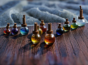 Little Bottles on a Table Digital Art by Eris And AI