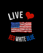Live Love Red White Blue 4th of July Independence Day Digital Art by Flippin Sweet Gear