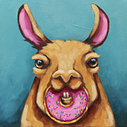 Llama Breakfast Painting by Lucia Stewart