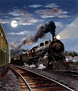 Locomotives - Seaboard Air Line 4-6-2 Type Engine Number 89 At Columbia, South Carolina Painting by J Craig Thorpe