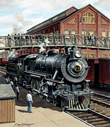 Locomotives - Pennsylvania Railroad K4s Class 4-6-2 Type Engine Number 1737 Painting by J Craig Thorpe