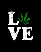 Love Cannabis Weed Retro Digital Art by Flippin Sweet Gear