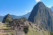 Machu Picchu Sunlit Ancient Structures and Huayna Picchu, Peru Photograph by Travel Essayist