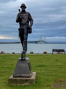 Mackinac Bridge Worker Tribute Photograph by Deb Beausoleil