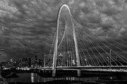 Margaret Hunt Hill Bridge in Black and White Photograph by Steve Templeton