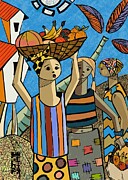 Market Day Painting by Oscar Ortiz