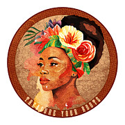 Melanin Queen Vintage Retro Black Woman Digital Art by Kirania Finest