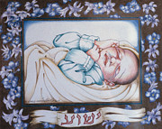 Melissa as Baby Jesus Drawing by William Hart McNichols