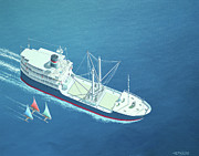 Millennium of Sailing in Marshall Islands - Micro Palm Ship Painting by Keith Reynolds