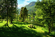 Mindresunde Camping, Lake Oppstyn, Norway Photograph by Anthony Hightower