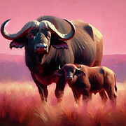 Buffalo Momma Digital Art by Lucia Stewart