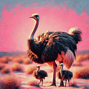 Ostrich Momma Digital Art by Lucia Stewart
