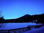 Moon over Evergreen Lake, Evergreen, Colorado Photograph by Robert Niemeier
