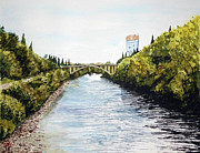 Moraca River in Podgorica Montenegro Painting by Francisco Gutierrez