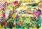 Morning Lilies Mixed Media by Deborah Cherrin