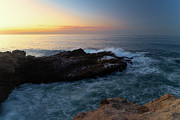 Morning Waves Crashing against the Rocky Point Photograph by Matthew DeGrushe