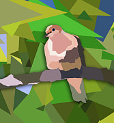 Mourning Dove Modern Abstract Digital Art by Dan Sproul