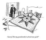 My Grandmother's Amish Star Quilt Drawing by Julia Suits