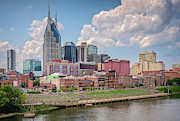 Nashville skyline from the John Seigenthaler Pedestrian Bridge - Downtown Nashville Photograph Photograph by Duane Miller