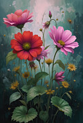Nasturtium Wall Art Floral Oil Painting Digital Art by Nature Oil Painting