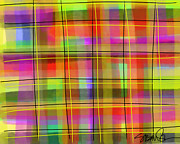 Neon Plaid Digital Art by Susan Fielder