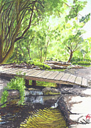 New River Path 0121  Islington  London UK Painting by Francisco Gutierrez
