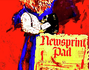 Newsprint Pin Ceremony Mixed Media by Bencasso B