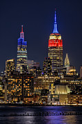 NYC Skyline In Red, White and Blue Photograph by Susan Candelario