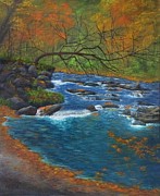 Oconaluftee River Painting by Marlene Little
