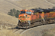 October Pumpkins -- BNSF ES44AC Locomotives in The Tehahapi Mountains, California Photograph by Darin Volpe