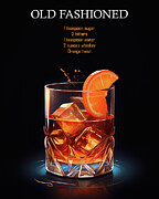 Old Fashioned Glass Cocktail Recipe Mixed Media by Dan Sproul