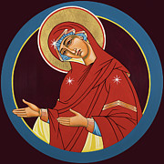 Our Lady of Sorrows-detail from Cross of 2020-The Flowering Cross Painting by William Hart McNichols