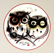 Owls Painting by Han Meilin