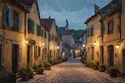 Painting of a charming European village Digital Art by Nature Oil Painting