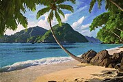 Tropical Beach Painting Digital Art by Nature Oil Painting