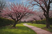 Cherry Blossom Oil Painting Digital Art by Nature Oil Painting