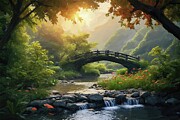 Zen Garden Painting Oil on Canvas Digital Art by Nature Oil Painting