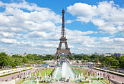 Paris Eiffel tower and Trocadero fountains, France Photograph by Neale And Judith Clark
