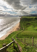 Path on cliffs at West Bay Dorset in UK Photograph by Steven Heap
