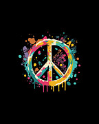 Peace Sign Paint Splatter Graffiti Digital Art by Flippin Sweet Gear